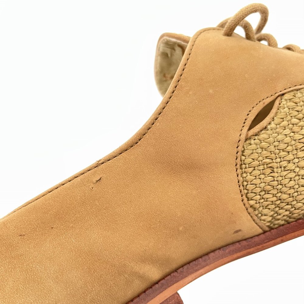 Vintage 1970s Thatched Woven & Suede Cutout Oxfords - Picture 11 of 12